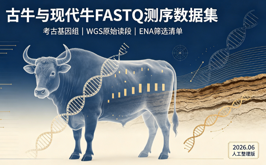 古牛 + 现代牛全基因组 FASTQ 原始测序筛选数据集 数据样例